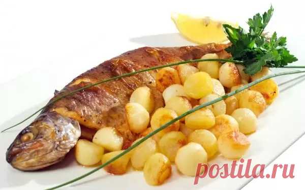 Karpis su bulvių kroketais, Gardi žuvis, patiekiama su bulvių kroketais.