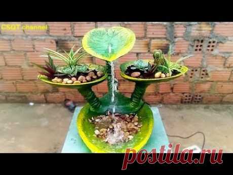 CSQT 💚 DIY Waterfalls - flower pots from tree leaves // home decoration ideas