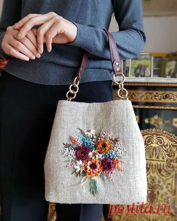 🦋🌶 Вышивка на сумке