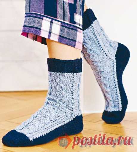 носки на 2 спицах самый простой способ