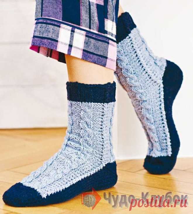 носки на 2 спицах самый простой способ