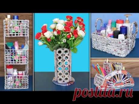 6 Newspaper Craft... DIY Handmade Things !!! Reuse Ideas