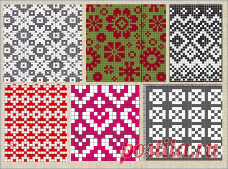 100 простых схем для жаккарда - вязание спицами | ЖАККАРДос | Яндекс Дзен