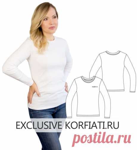 Выкройка футболки с длинным рукавом для скачивания от Корфиати