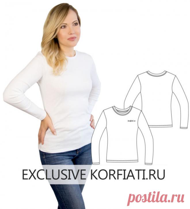 Выкройка футболки с длинным рукавом для скачивания от Корфиати