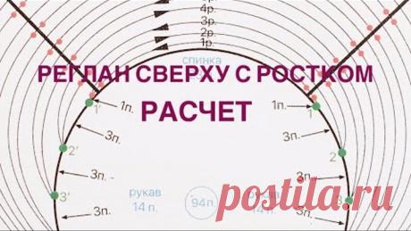 Реглан сверху с ростком. Расчет