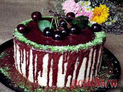 Восхитительный торт "Вишнёвый сюрприз" | Ваши любимые рецепты