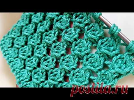 Вяжем узор "Изумруды" спицами📣 knitting pattern.