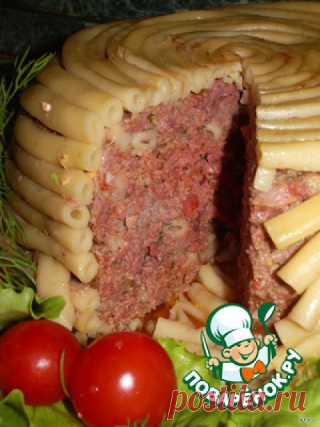 Тимбаль мясной с шампиньонами - кулинарный рецепт