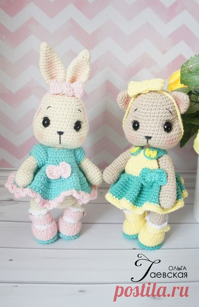 [Мишка/Зайка] [Автор: Ольга Гаевская] | Амигуруми ● Вязание крючком