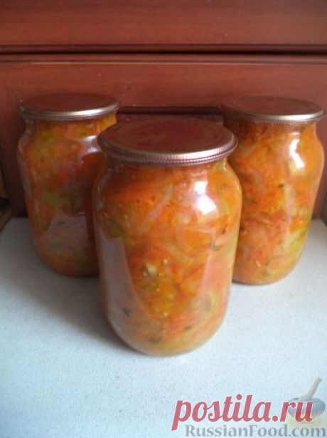 Рецепт: Маринованный салат из зеленых помидоров на RussianFood.com