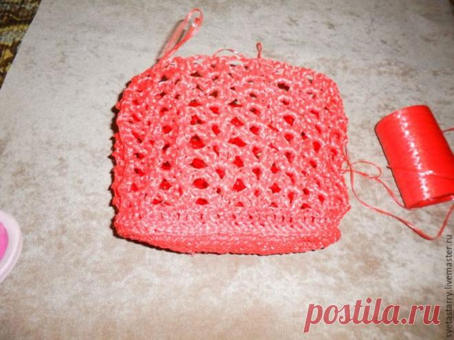 Вяжем сумочку-корзинку для песочницы