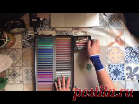 Обзор материалов, сухая пастель, запись прямого эфира в Инстаграм, часть 1