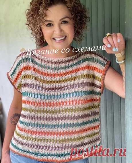 Яркий топ крючком. Схема узора. / knittingideas.ru