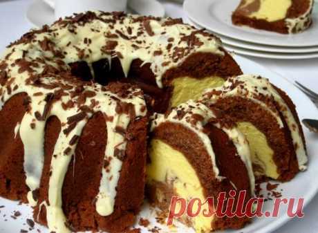 Мраморен кекс с вкусен пълнеж