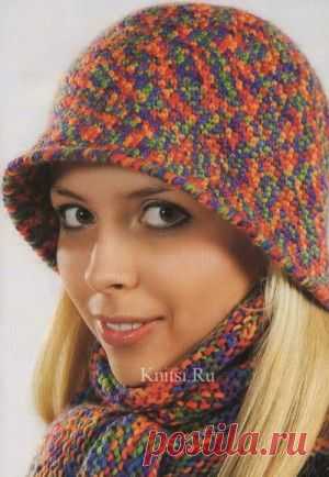 Шляпа и шарф. Вязание для женщин / Шапки береты шарфы / Крючком