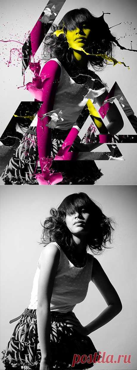 Создай иллюстрацию с брызгами краски в Фотошоп / Photoshop уроки и всё для фотошоп - новые уроки каждый день!