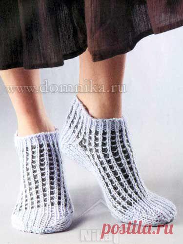 Короткие вязаные носки двухцветной английской резинкой