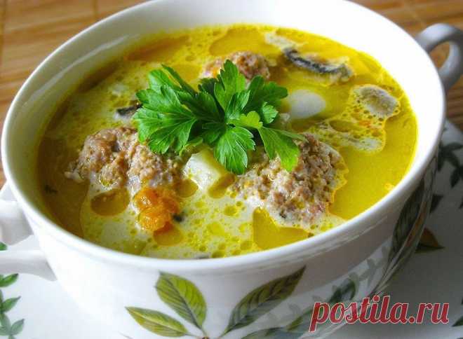Сырный суп с фрикадельками | KitchenGuru.ru