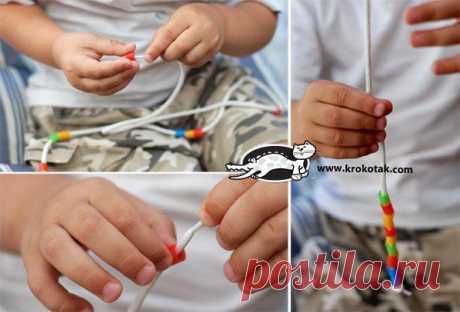 Бусики из коктейльных трубочек — Поделки с детьми