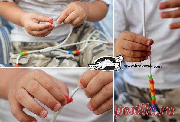 Бусики из коктейльных трубочек — Поделки с детьми