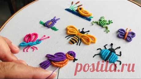 Hand Embroidery: 8 Bullion Cute Embroidery Designs For Shirts - Embroidery F or Beginners