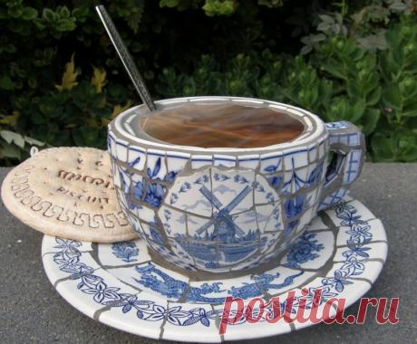 Мозаика своими руками и позитивная подборка садовой мозайки.