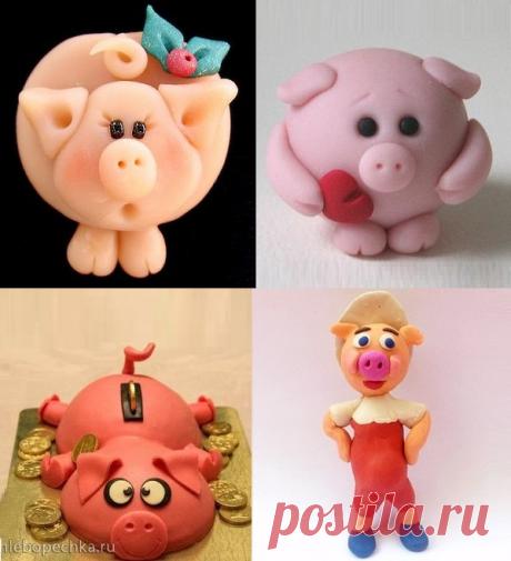 Поросенок из пластилина и свинки из мастики, пошаговые инструкции, фото идеи для лепки | БебиКлад