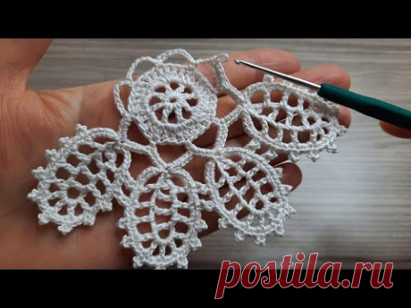 Super Easy Beautiful Flowers Crochet Motif knitting Online Tutorial for beginners Tığ işi Örgü Model