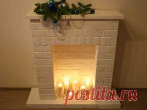 Новогодний фальш-камин с имитацией кирпичной кладки - Ярмарка Мастеров - ручная работа, handmade