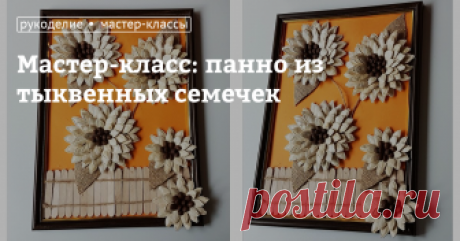Мастер-класс: панно из тыквенных семечек и кофейных зерен Тыквенные семечки — это легкодоступный осенний материал, из которого можно изготовить множество разнообразных поделок. Поделки из тыквенных семечек могут быть объемными или плоскими, сделанными в виде аппликации.