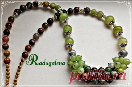 Бусики из оникса и яшмы.