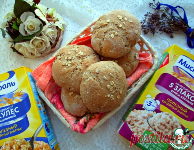 Пышные булочки из цельнозернового геркулеса – кулинарный рецепт