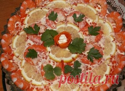 Салат «Креветки под шубой» / Салаты из морепродуктов / TVCook: пошаговые рецепты с фото