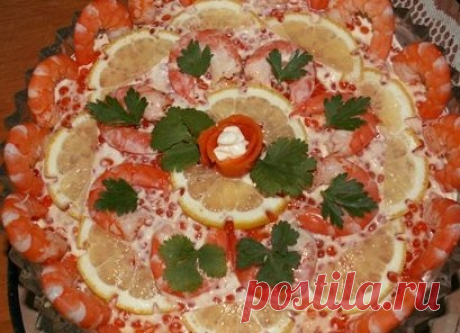 Салат «Креветки под шубой» / Салаты из морепродуктов / TVCook: пошаговые рецепты с фото