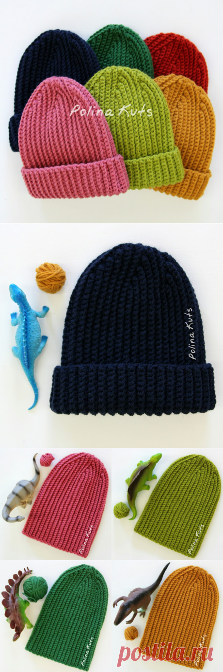 Polina Kuts: Мастер-класс: шапка бини крючком узор "Резинка". Ribbed beanie hat