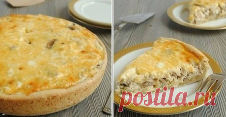 Лоранский пирог с курицей и грибами