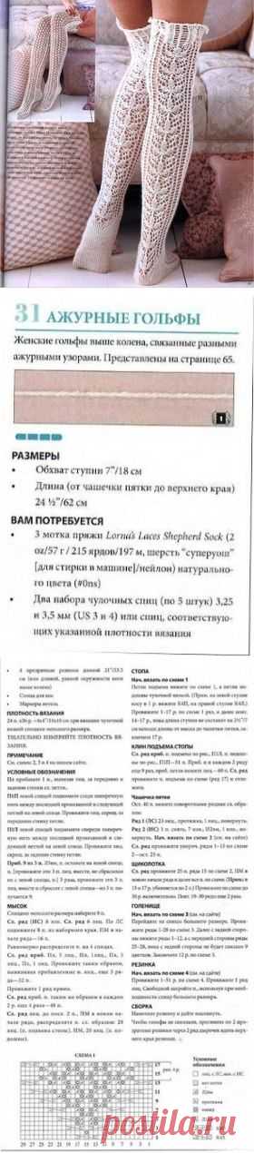 Вязаные гольфы спицами