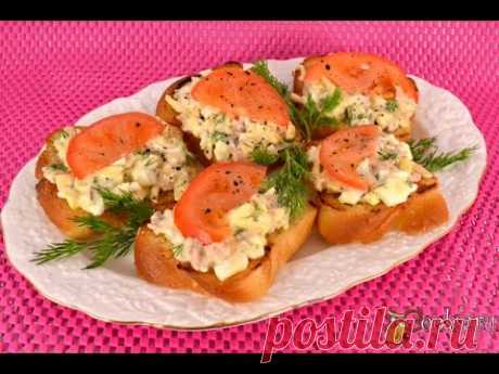 Бутерброды с печенью трески и сыром