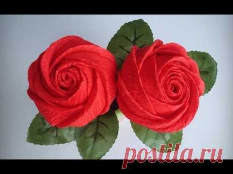 ABC TV | Как сделать цветок розы бумаги из крепированной бумаги - Origami Craft Tutorial