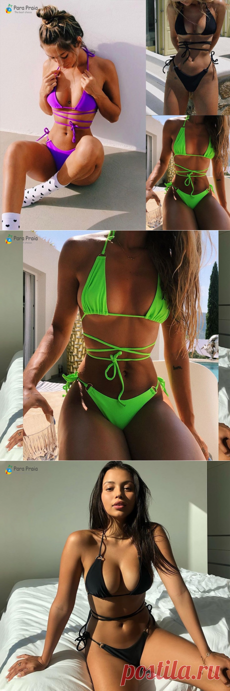 2020 novo biquíni micro maiô feminino mini sexy bandagem conjunto de biquíni brasileiro push up banho feminino biquini beachwear-in Conjunto de biquíni from Esporte e Lazer on AliExpress