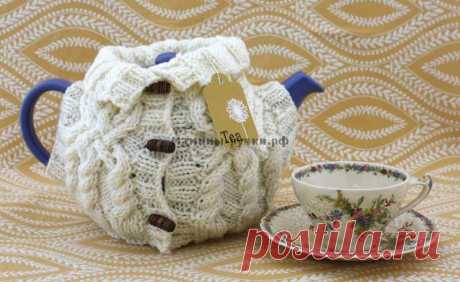 Вязаная спицами грелка-свитер на чайник (aran sweater tea) | Мамины-ручки.рф