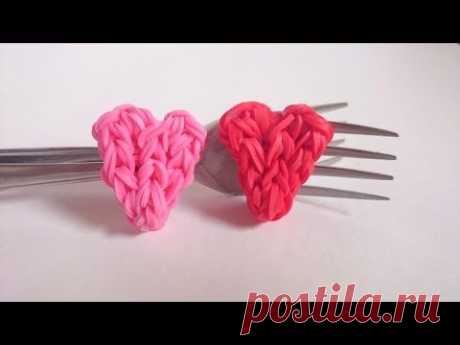 Брелок СЕРДЦЕ,  Радужки Rainbow Loom