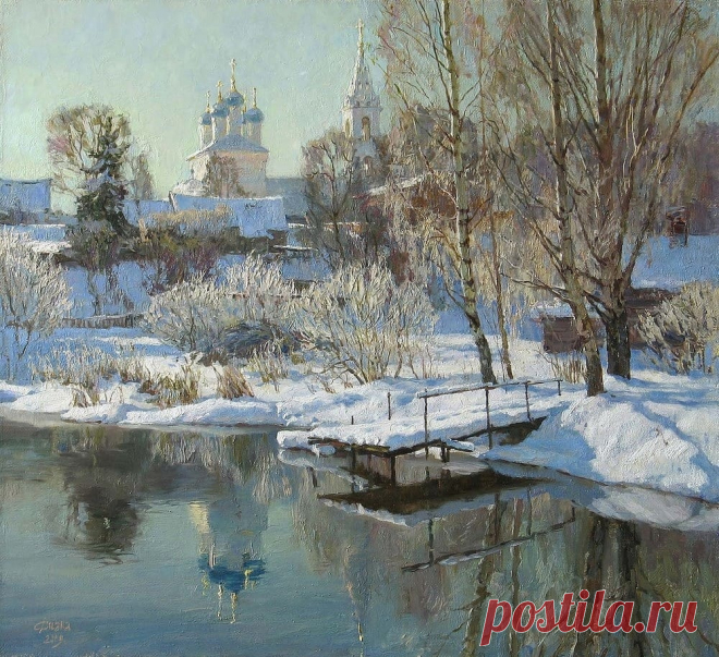 Художник — Диана Коробкина.
«Село Пушкино. Иней» (2010)