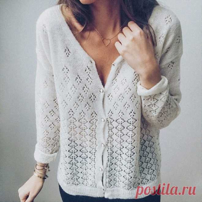 Ажурная кофточка спицами