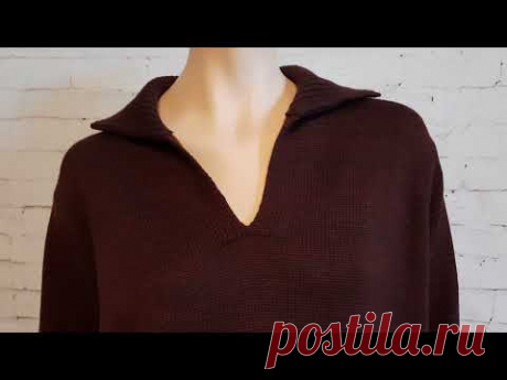 Джемпер с воротником поло. Polo collar jumper.