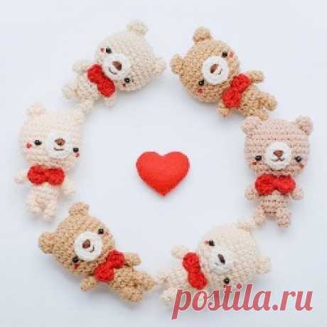 Мишутка-брелок амигуруми: схема крючком | AmiguRoom