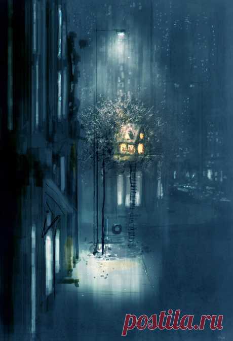 Волшебство ночи... Художник Паскаль Кэмпион (Pascal Campion).