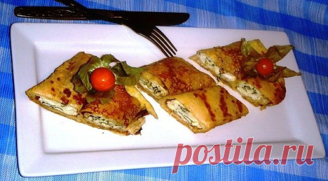 (537) Запеченные блинчики с брынзой и шпинатом - рецепт с фото - запеченные блинчики с брынзой и шпинатом - как готовить: ингредиенты, состав, время приготовления - Леди@Mail.Ru