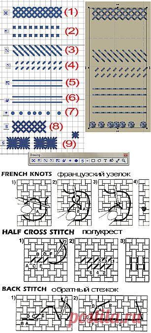 Виды стежков pattern maker | Рукодельница.org — Вышивка крестом: бесплатные схемы для вышивания крестиком; магазин товаров для рукоделия